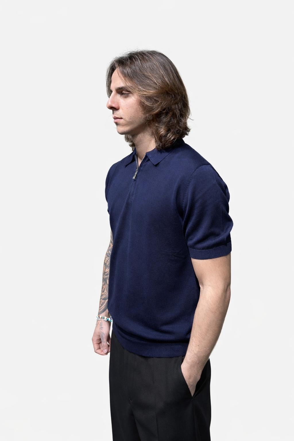 Polo mezza manica con zip