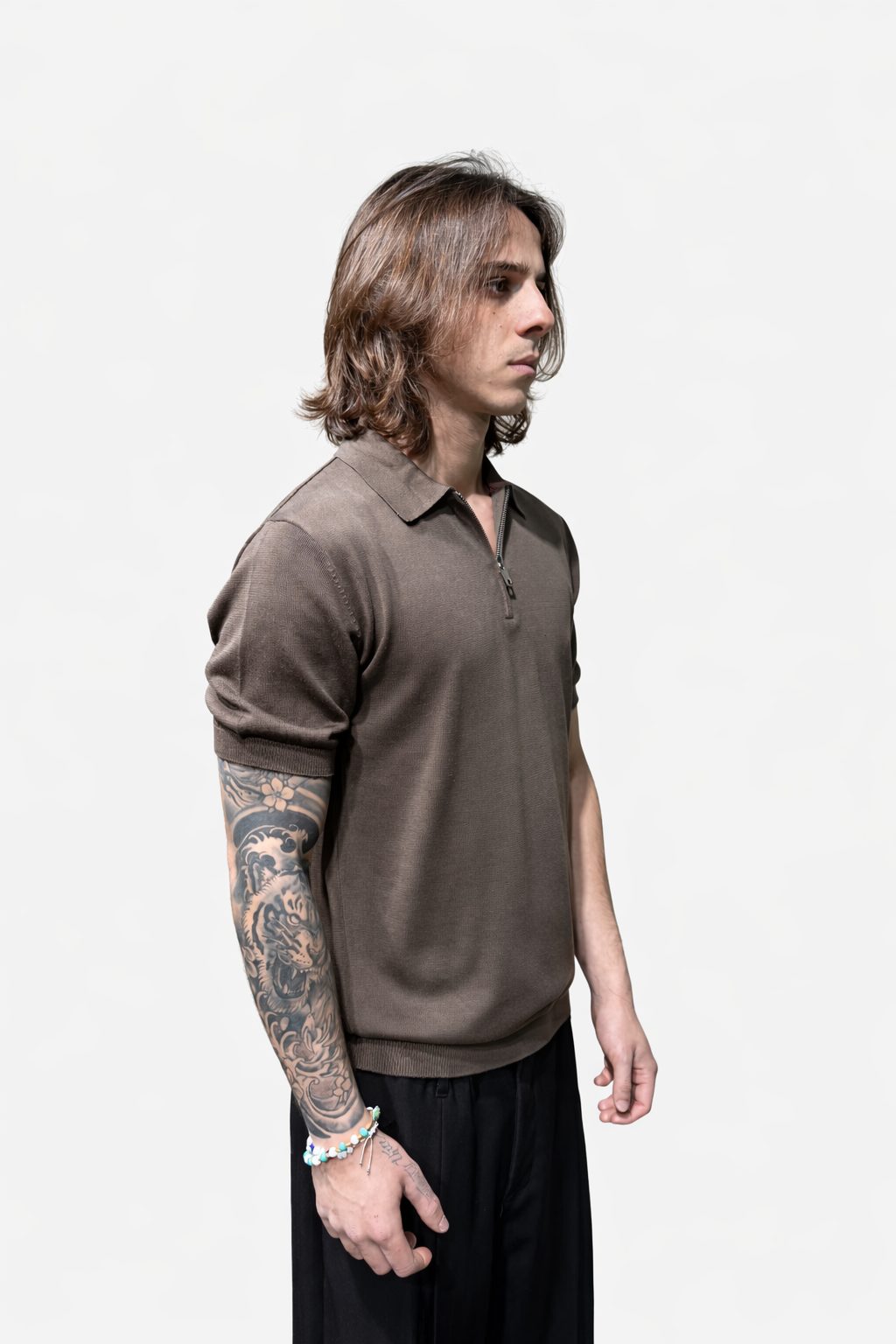 Polo mezza manica con zip