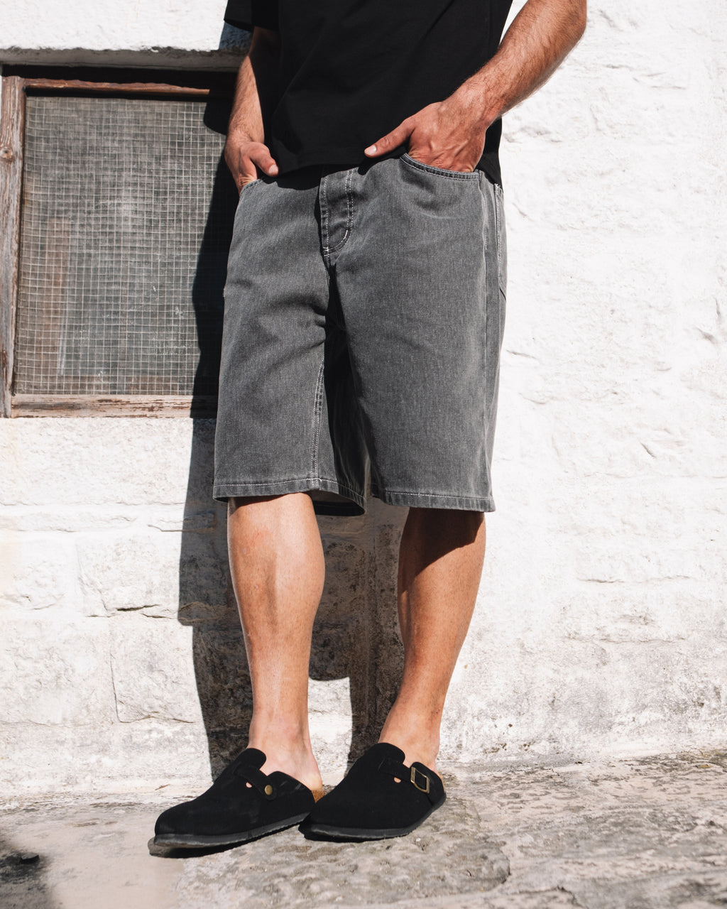 BERMUDA DENIM GRIGIO CHIARO