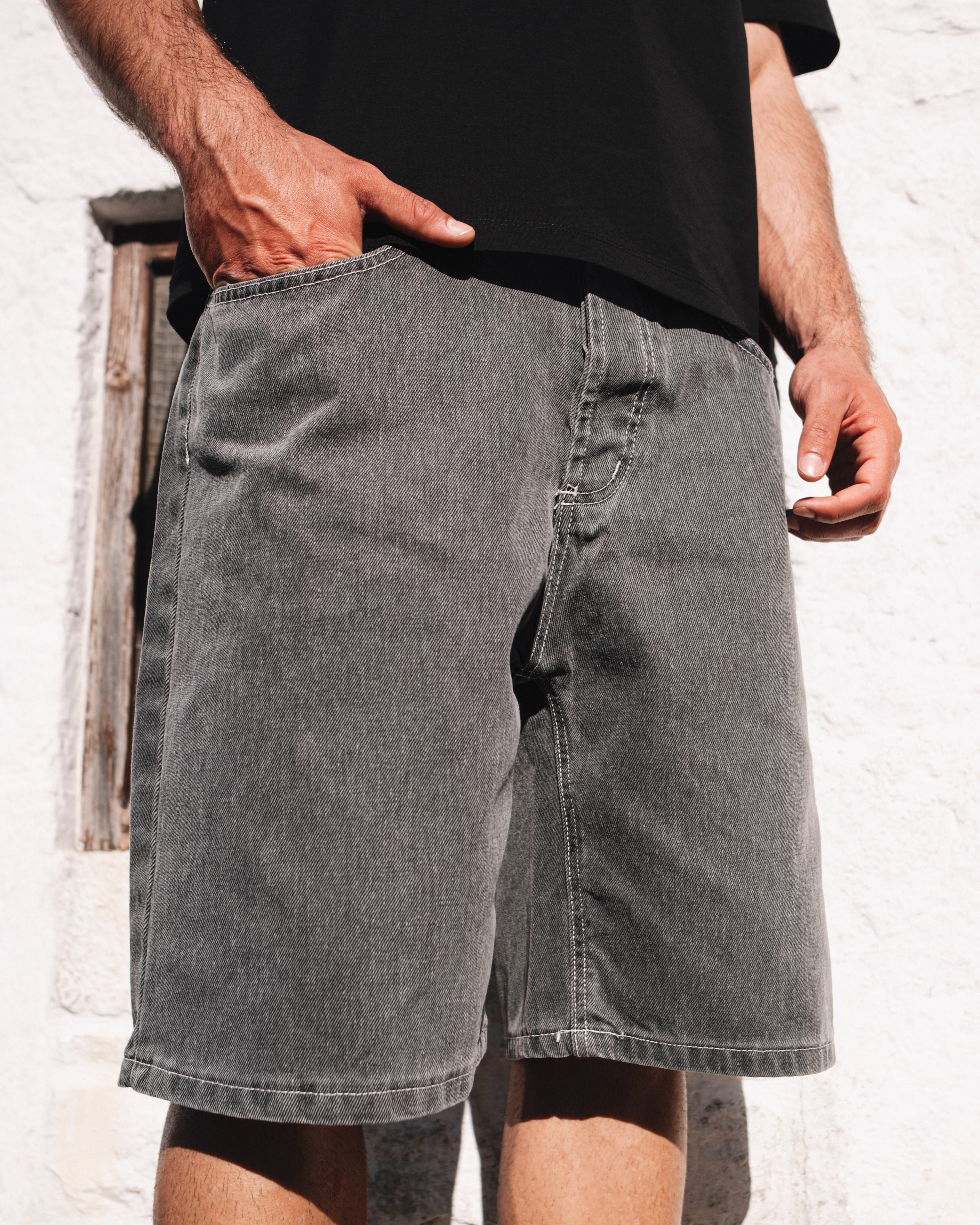 BERMUDA DENIM GRIGIO CHIARO